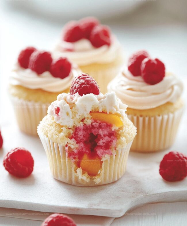 Step-by-Step Peach Raspberry Cupcakes Instructions