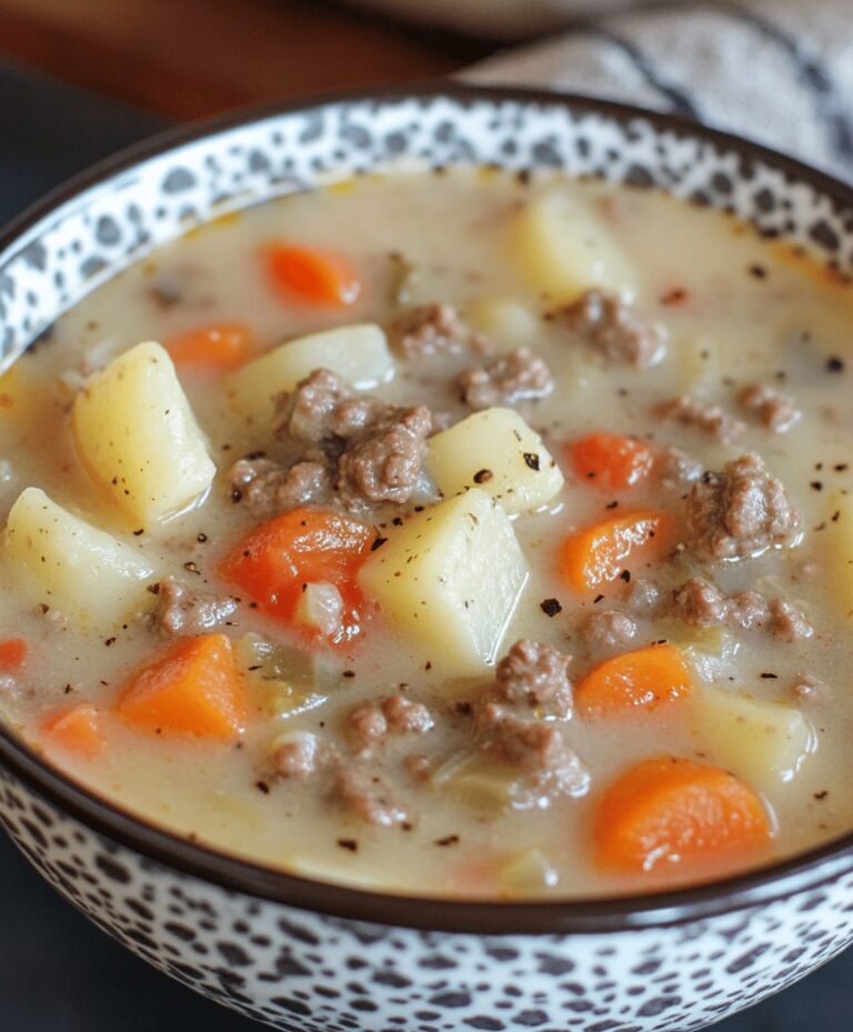 Creamy Potato & Hamburger Soup Recipe
