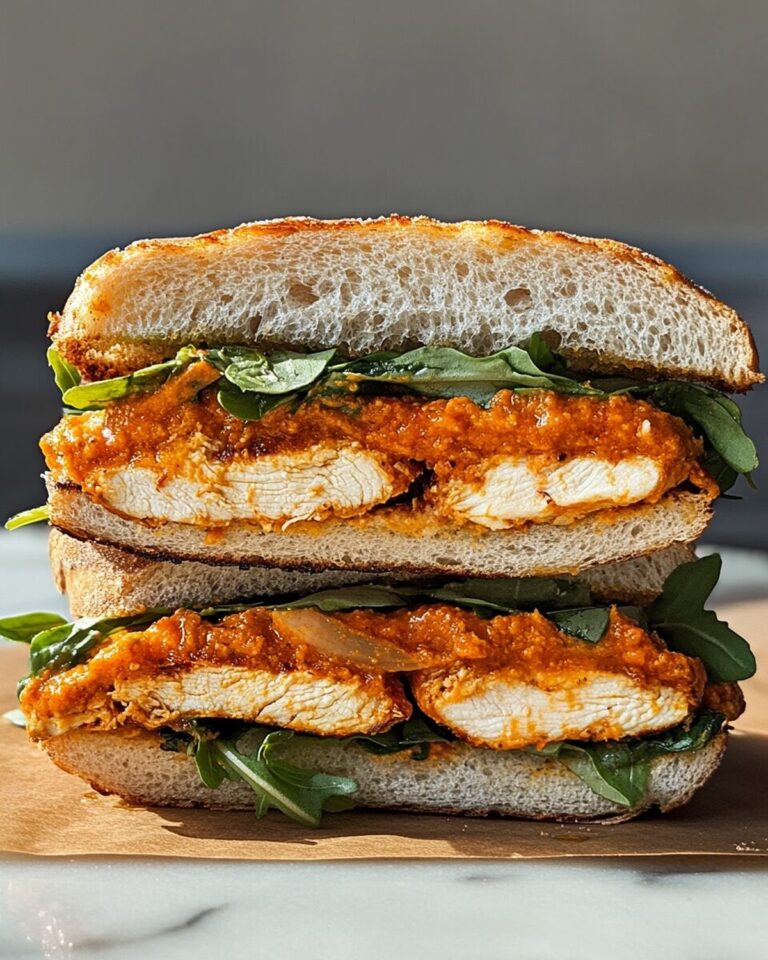 Crispy Grilled Chicken Sandwich with Smoky Romesco Sauce Recipe
