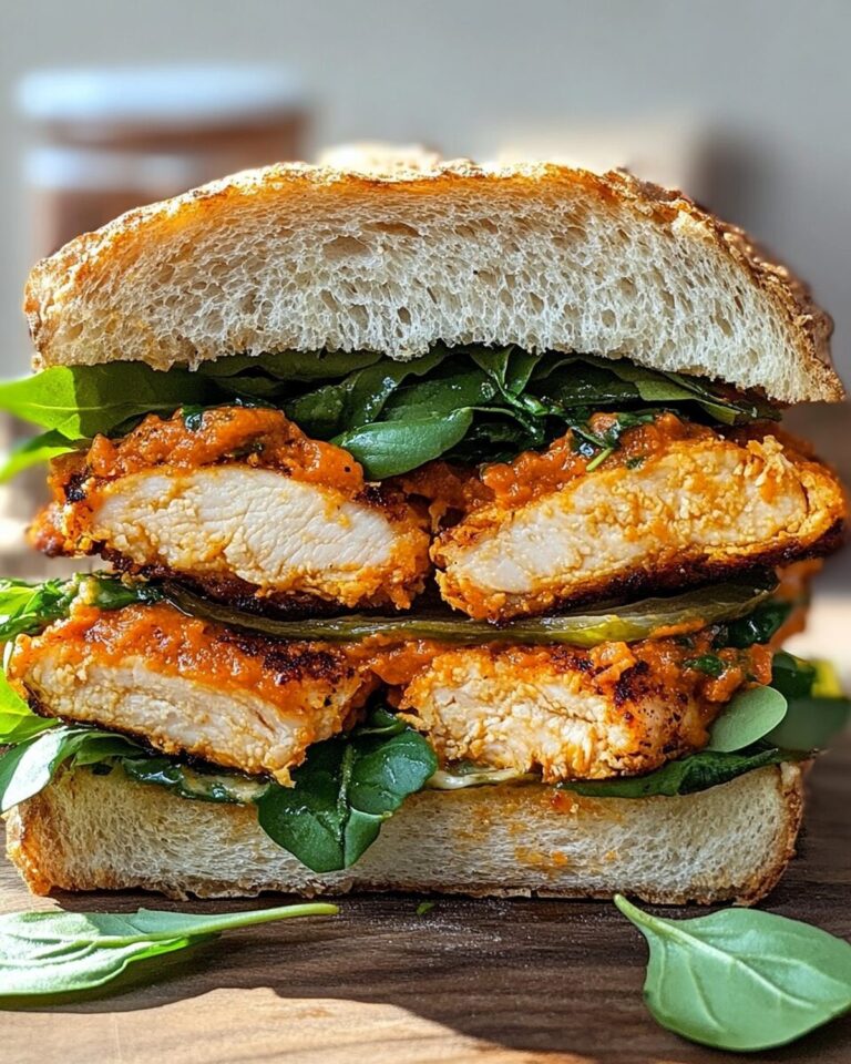 Savory Crispy Chicken with Romesco Sauce on Focaccia Recipe