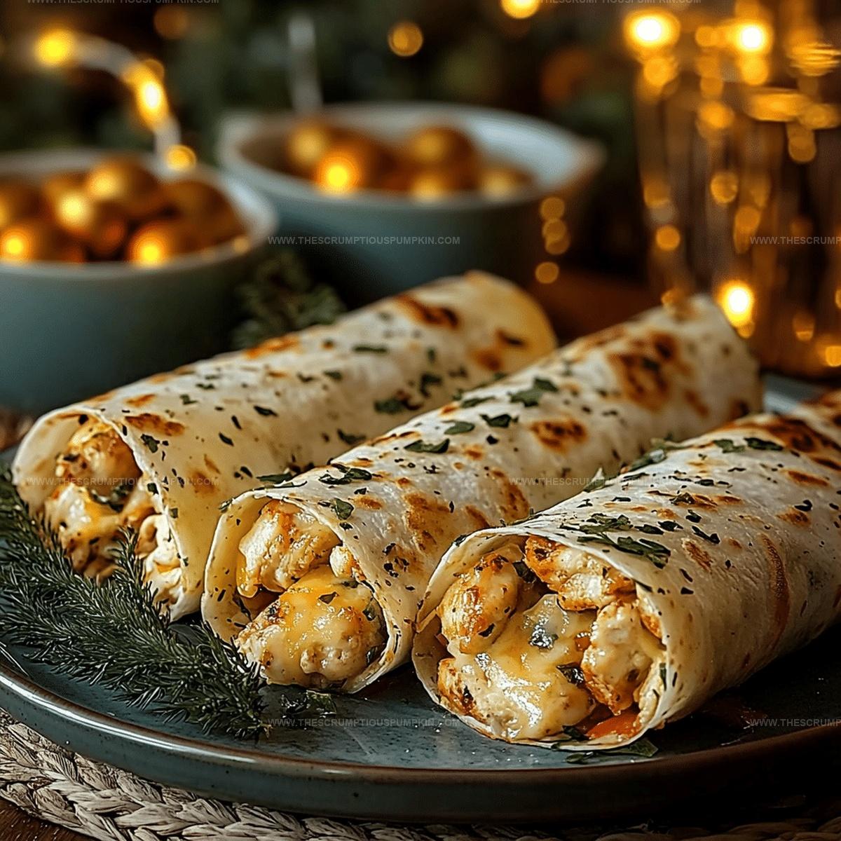 Four-Cheese Garlic Chicken Wraps Recipe