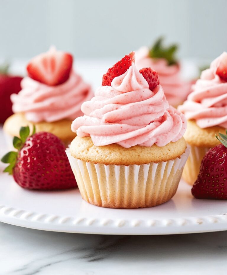 Strawberry Cupcakes with Creamy Strawberry Buttercream Recipe