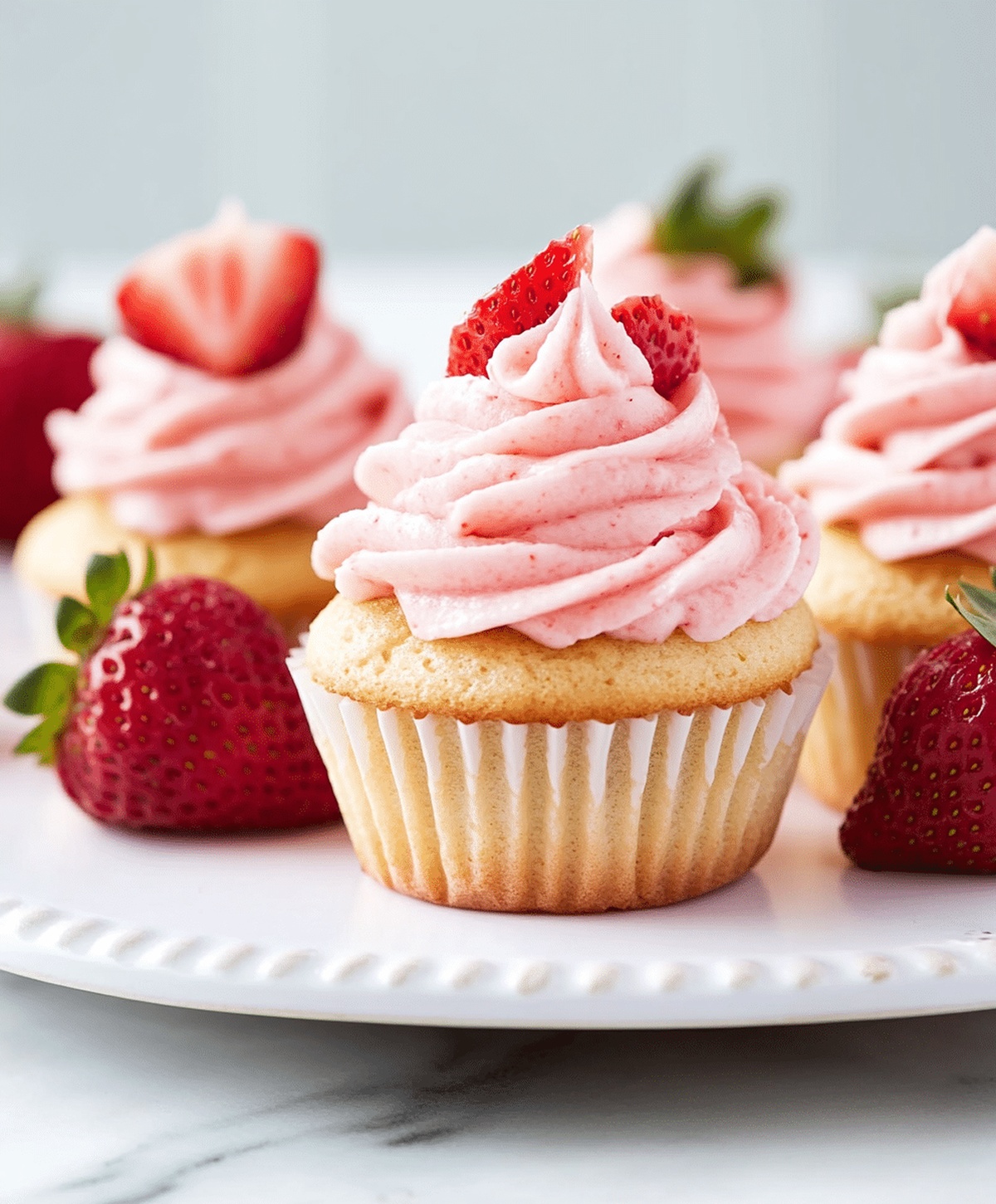 Strawberry Cupcakes with Creamy Strawberry Buttercream Recipe