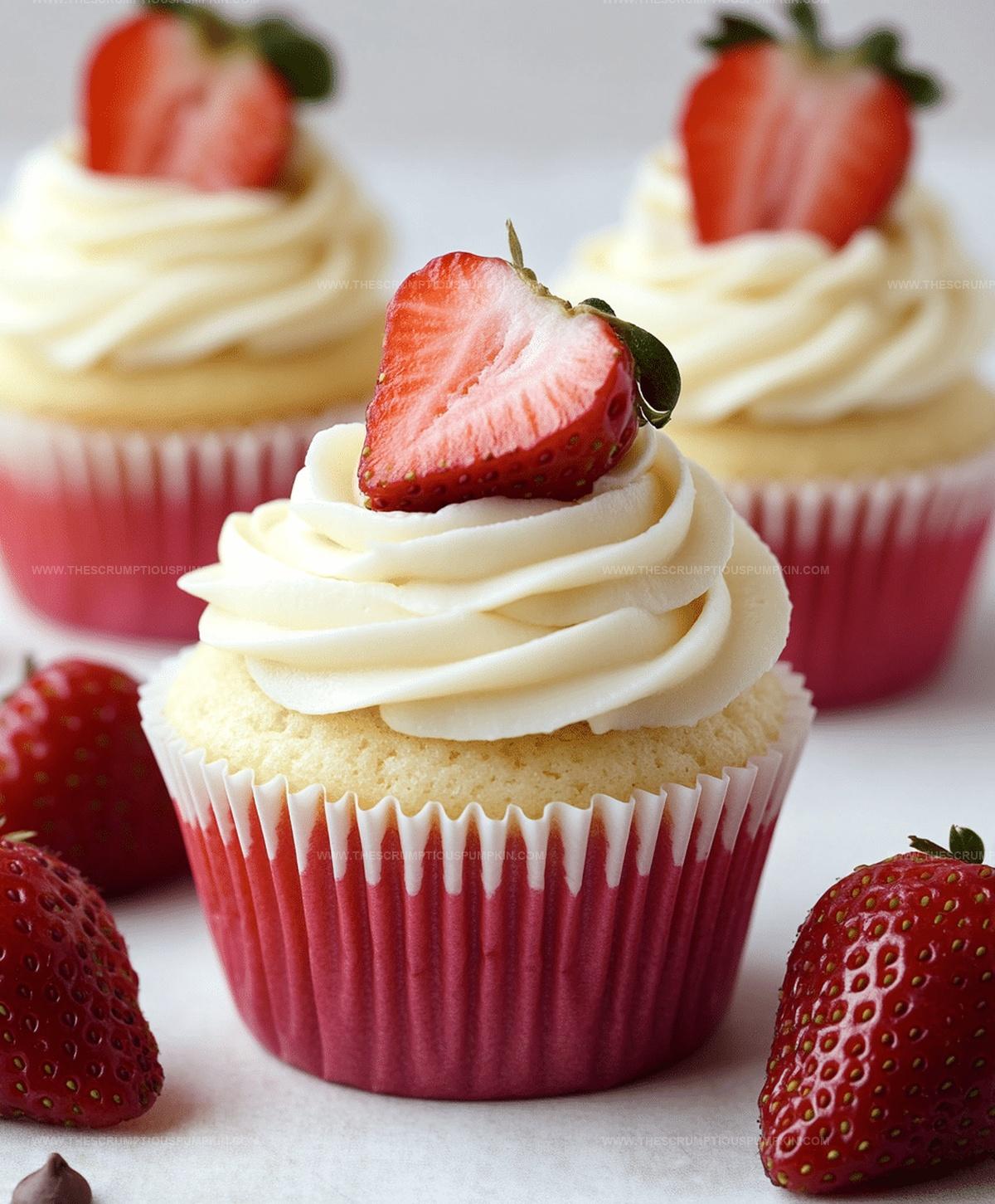 White Chocolate Strawberry Cupcakes Recipe