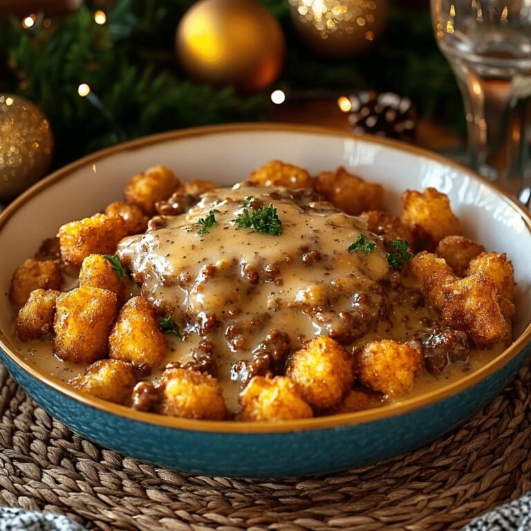 Filling Tater Tot Breakfast Bowl With Sausage Gravy Recipe