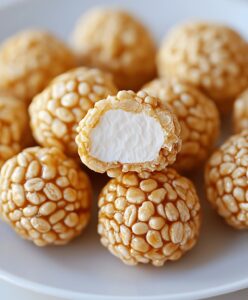 Caramel Marshmallow Rice Krispie Balls Recipe