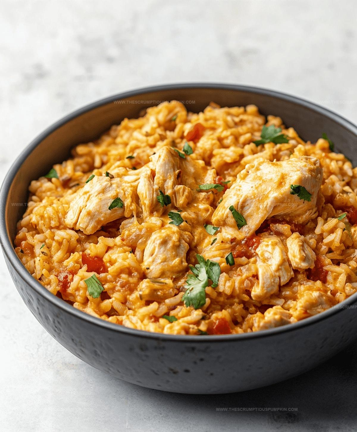 Easy One Pot Queso Chicken And Rice Recipe