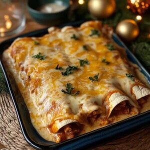 Cheesy Chicken Enchiladas With Creamy Sauce Recipe