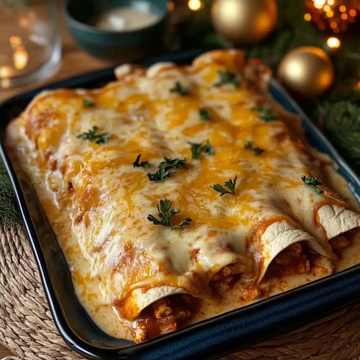 Cheesy Chicken Enchiladas With Creamy Sauce Recipe