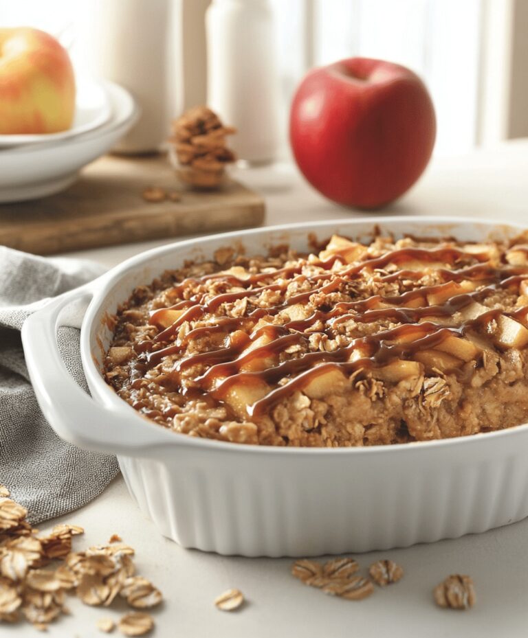 Caramel Apple Oatmeal Bake Recipe