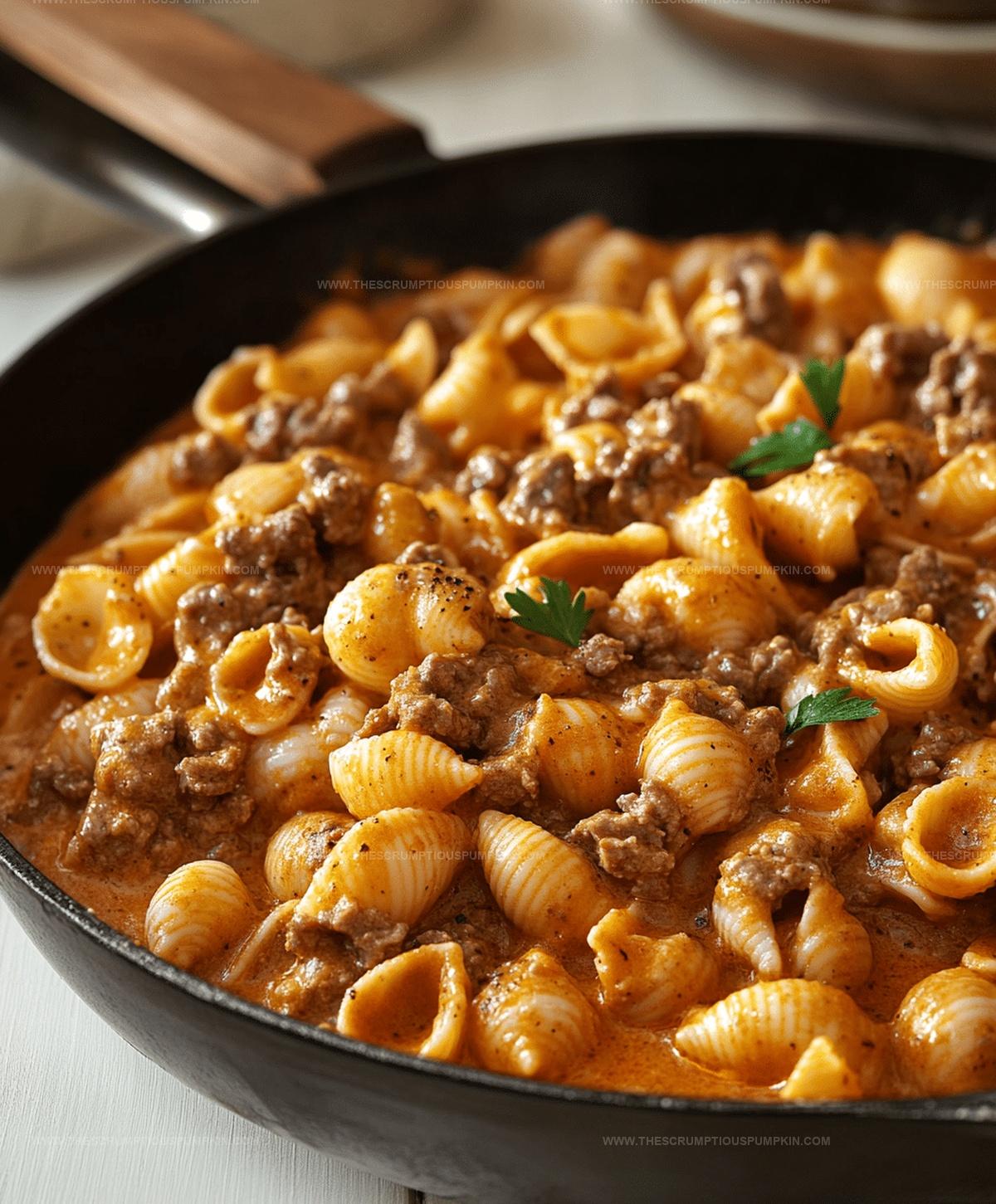 Silken Beef And Shells Recipe