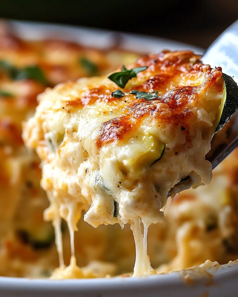 Golden Parmesan Zucchini Bake with a Crispy Topping Recipe