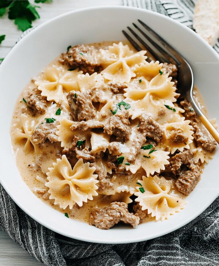 Beef And Bowtie Pasta With Alfredo Sauce Recipe