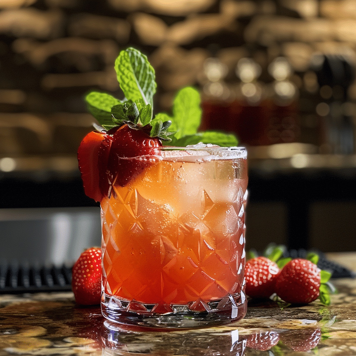 Strawberry Bourbon Smash Recipe