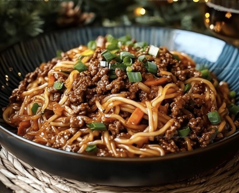 Smoky Mongolian Ground Beef Noodles Recipe