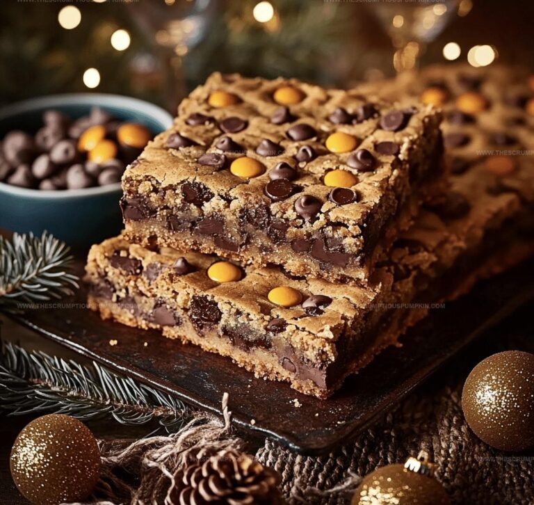 Stretchy Reeces Pieces Chocolate Chip Cookie Bars Recipe