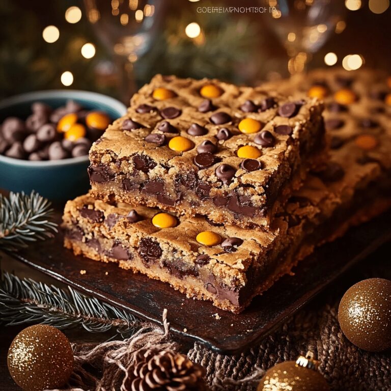 Stretchy Reeces Pieces Chocolate Chip Cookie Bars Recipe