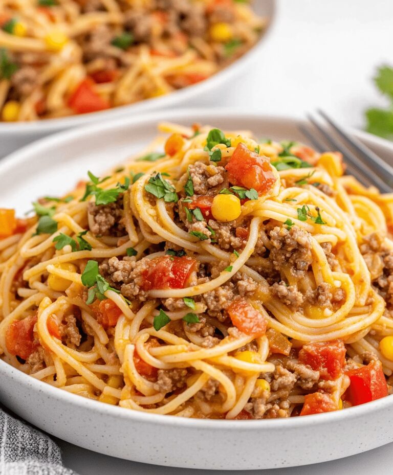 Bountiful Crockpot Taco Spaghetti Recipe