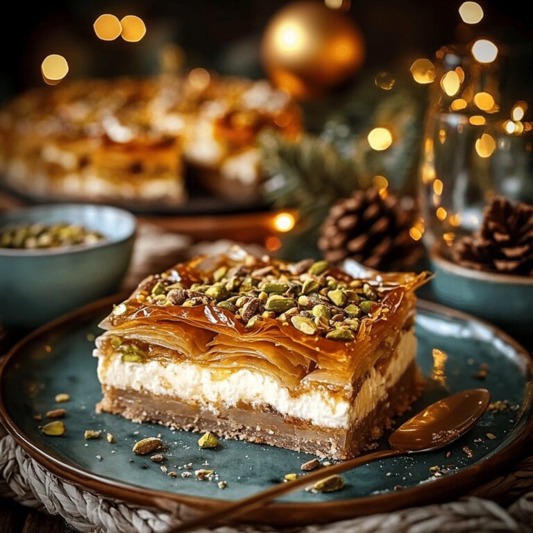 Golden Honey Pistachio Baklava Cheesecake Recipe