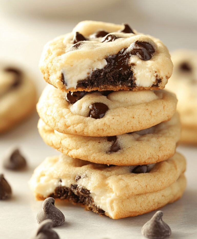 Fudgy Chocolate Chip Cheesecake Cookies Recipe