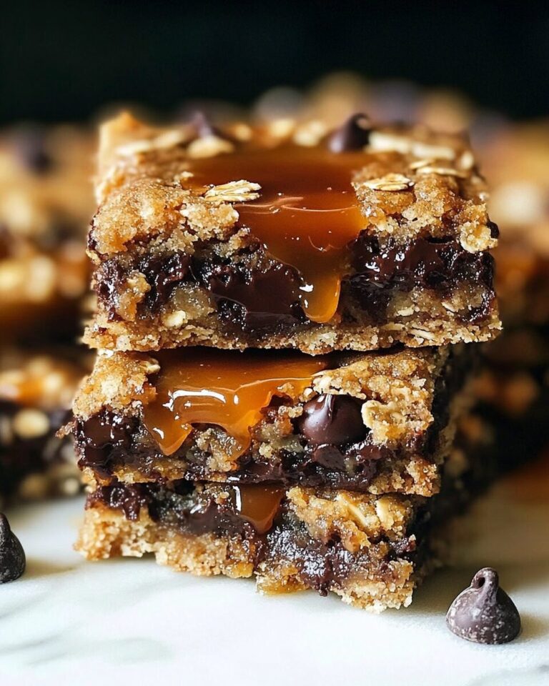 Salted Caramel Chocolate Chip Oat Cookie Bars Recipe