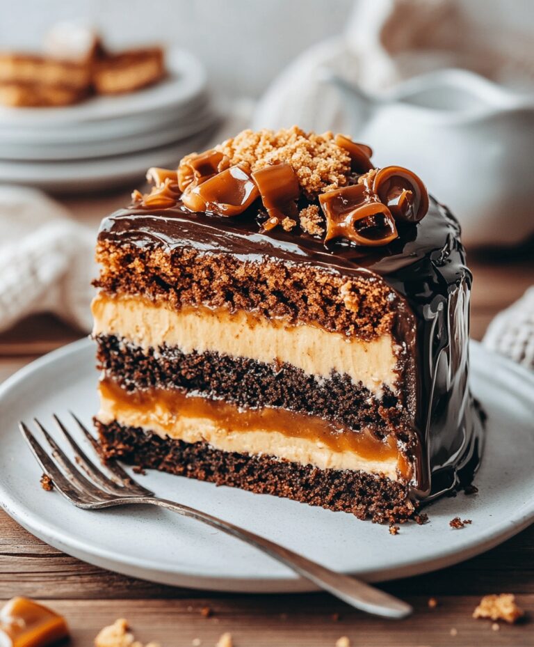 Chocolate Caramel Toffee Crunch Cake Recipe