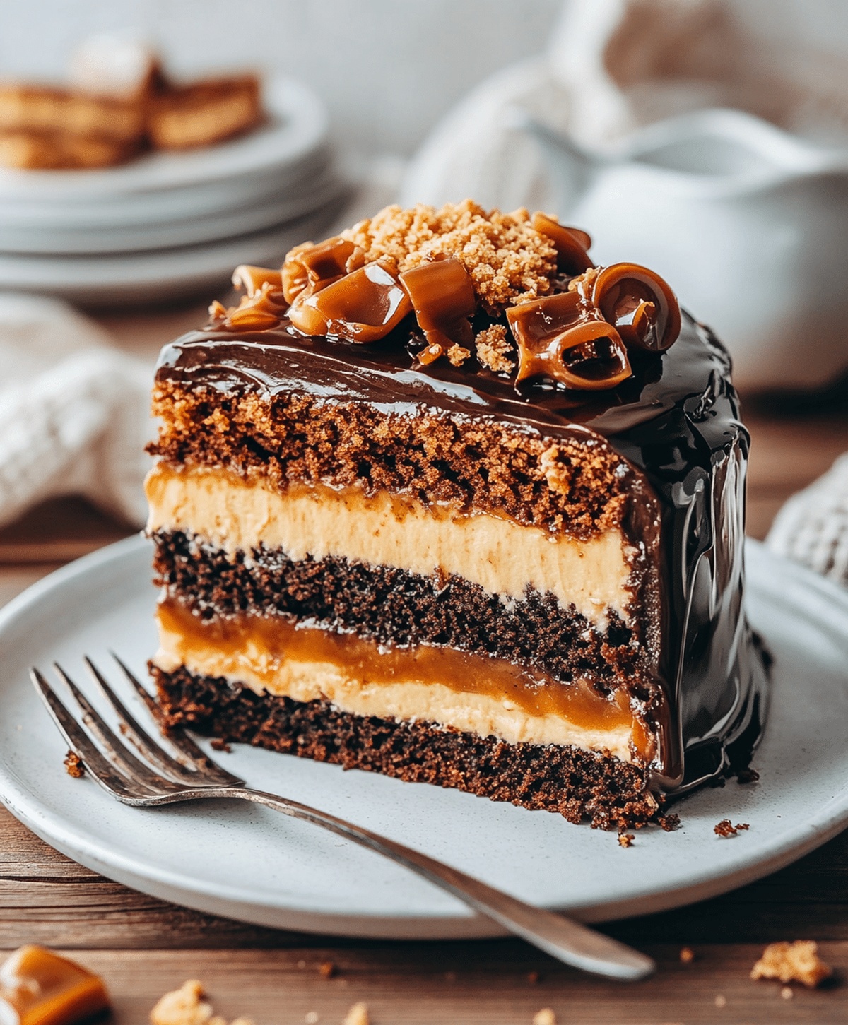 Chocolate Caramel Toffee Crunch Cake Recipe