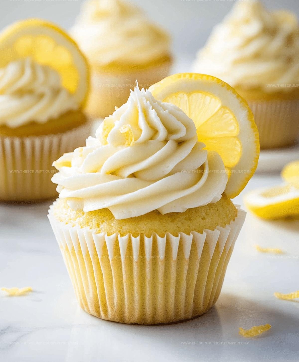 Homemade Lemon Cupcakes with Vanilla Frosting Recipe