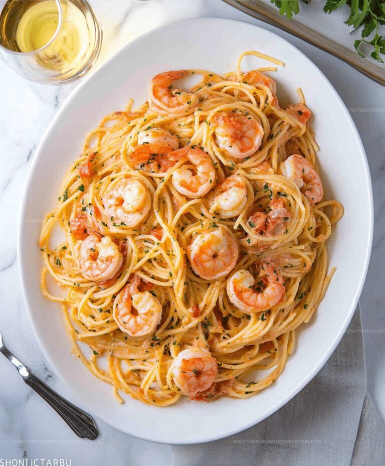 Shrimp Pasta With Creamy Tomato White Wine Sauce Recipe