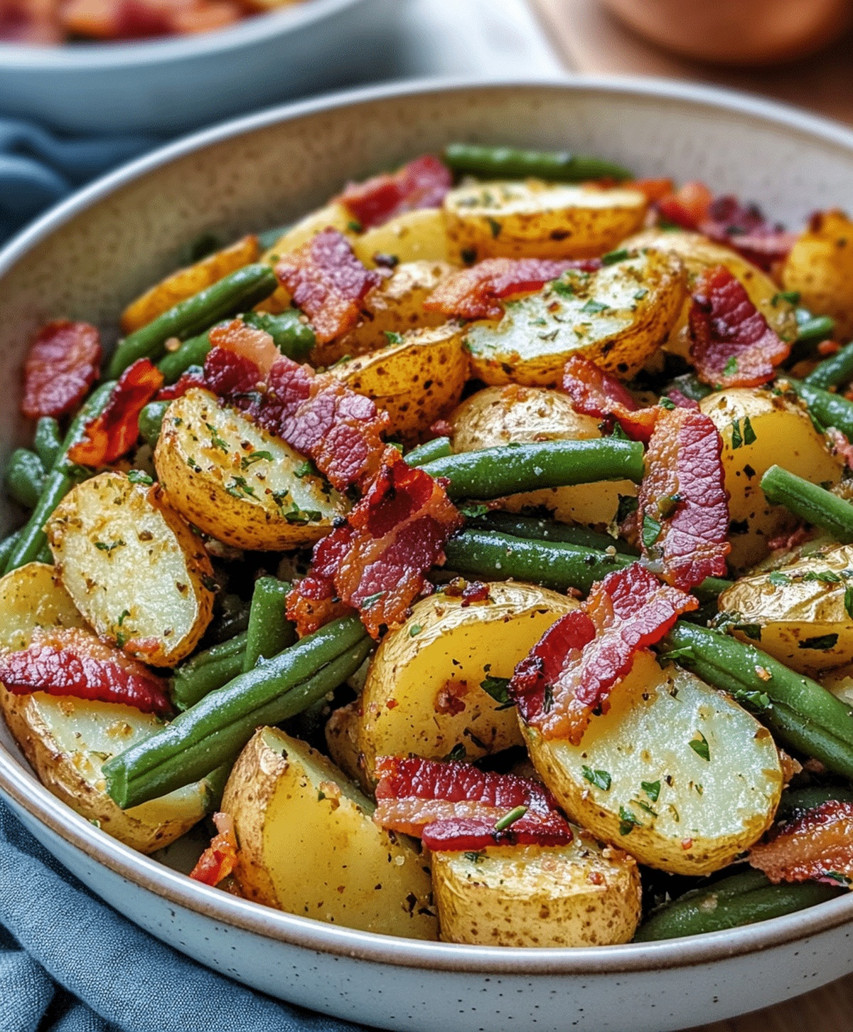 Country Ranch Green Beans And Potatoes With Bacon Recipe