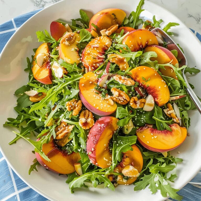 Easy Peach Arugula Salad Recipe