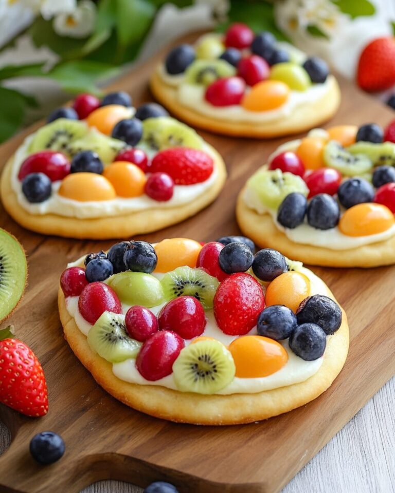 Colorful Easter Egg-Shaped Sugar Cookie Fruit Pizzas Recipe