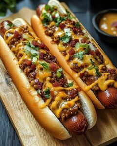 Loaded Chili Cheese Dogs with Spicy Goodness Recipe