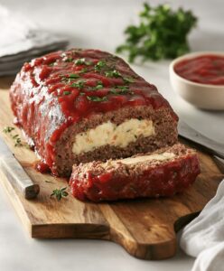 Mozzarella Stuffed Meatloaf Recipe