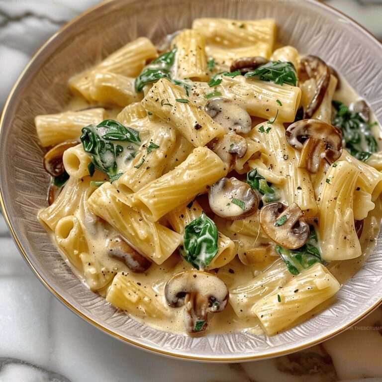 Creamy Mushroom Pasta with Spinach Recipe
