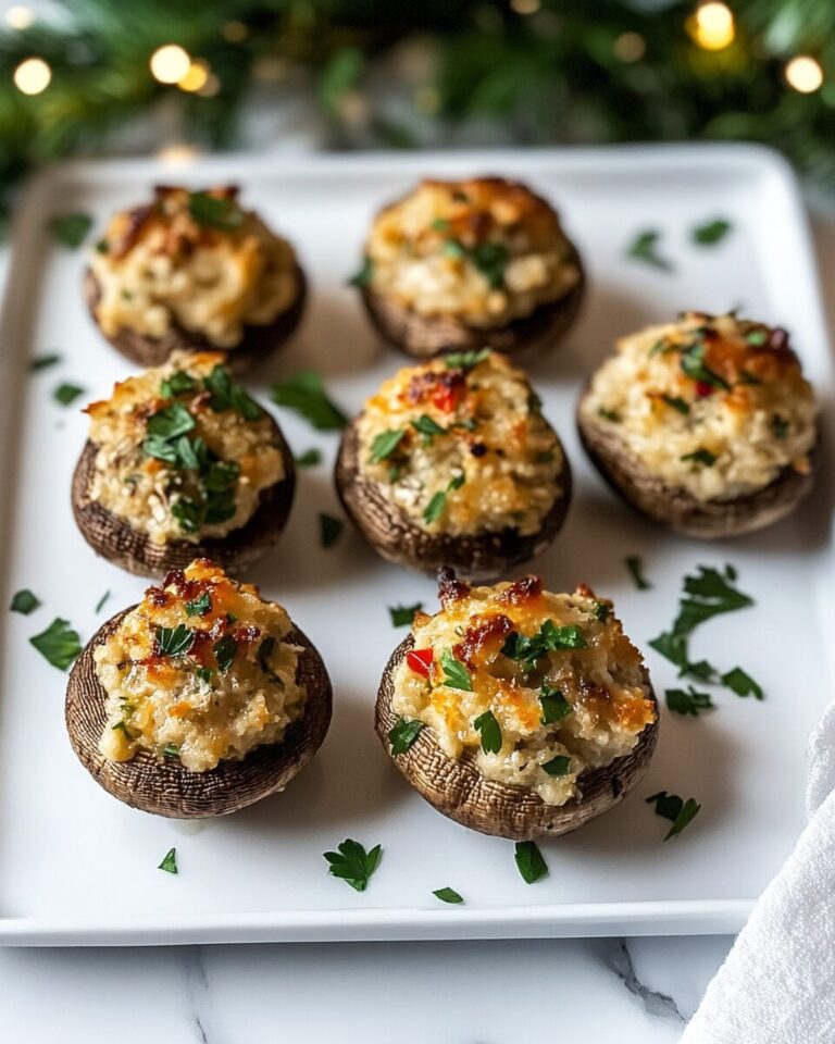 Holiday Mushroom Caps with Savory Stuffing Recipe