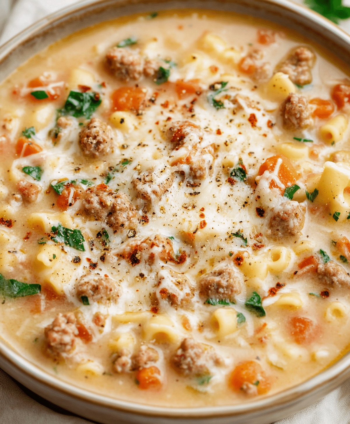 Creamy Parmesan Italian Sausage Soup Recipe