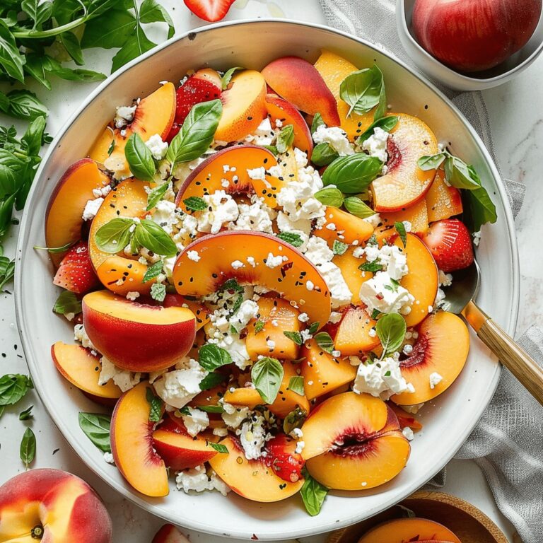 Simple Peach Feta Salad Recipe