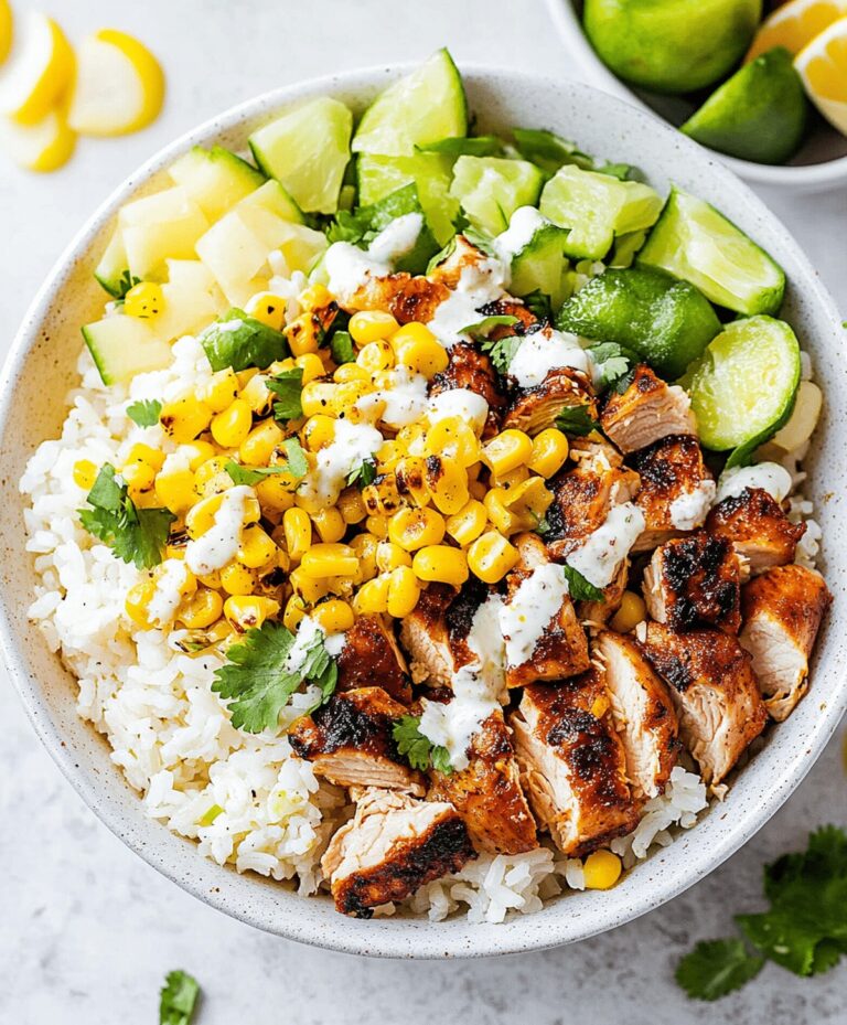 Tangy Street Corn Chicken Rice Bowl Recipe
