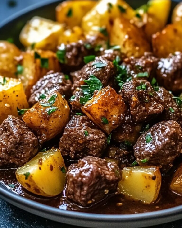 Succulent Garlic Butter Beef Bites with Tender Potatoes Recipe