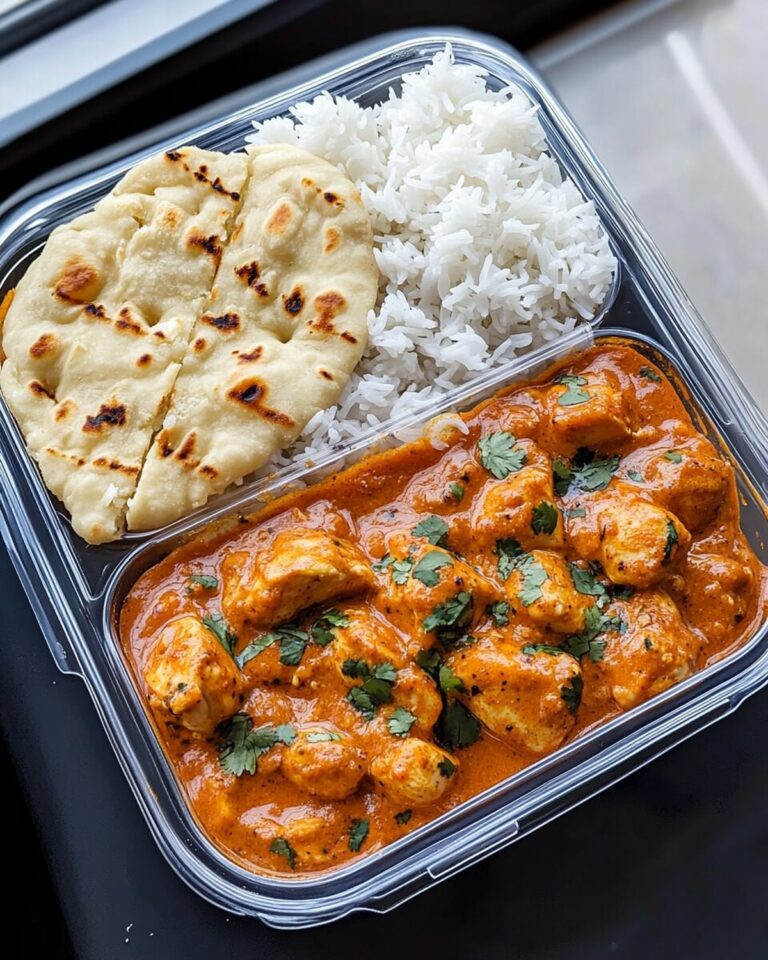 Creamy Indian Butter Chicken with Fluffy Basmati Rice and Garlicky Naan Recipe