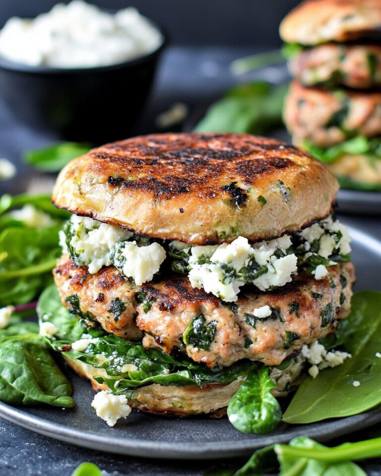 Gourmet Turkey Burgers with Spinach and Feta Recipe