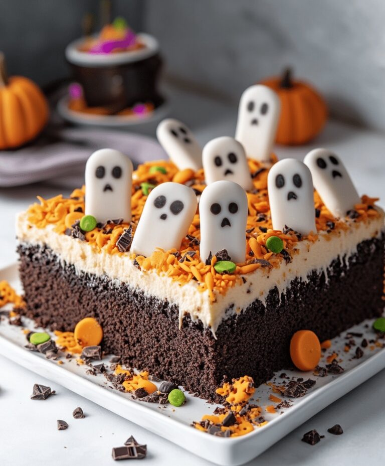 Halloween Graveyard Chocolate Poke Cake Recipe