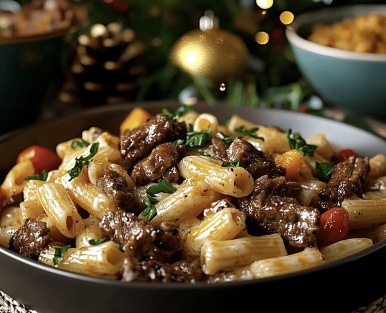 Melty Philly Cheesesteak Pasta Recipe