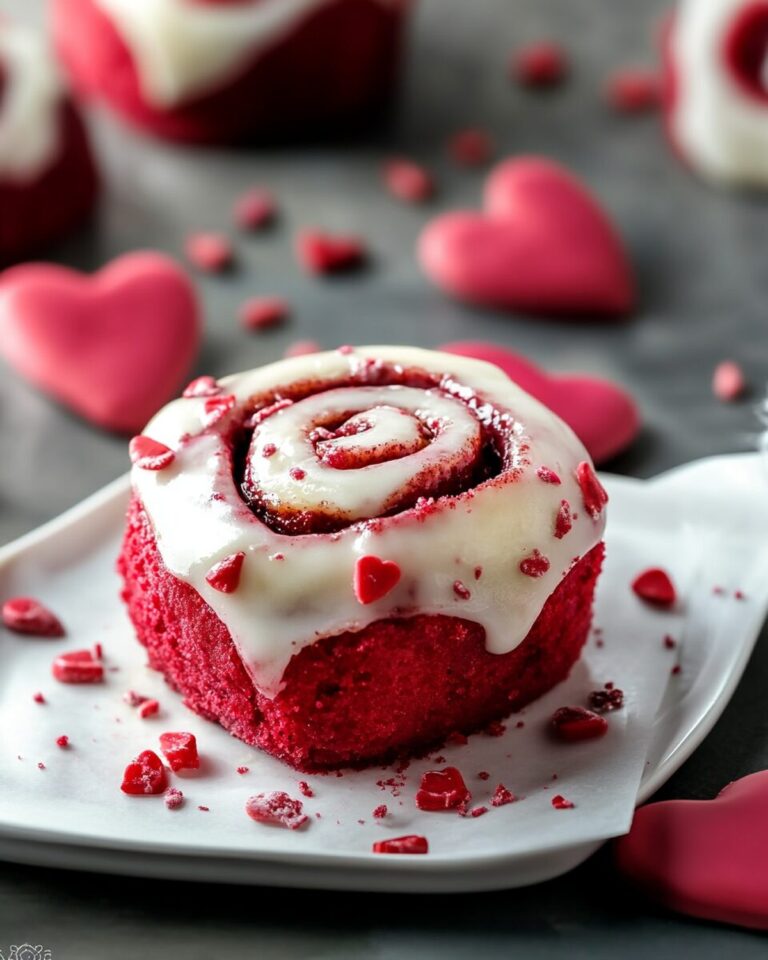 Valentines Day Red Velvet Cinnamon Rolls with Cream Cheese Glaze Recipe