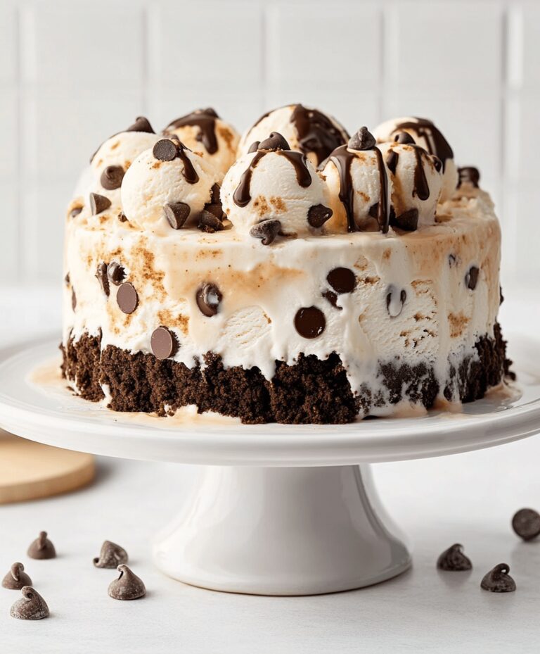 Chocolate Chip Cookie Dough Ice Cream Cake Recipe