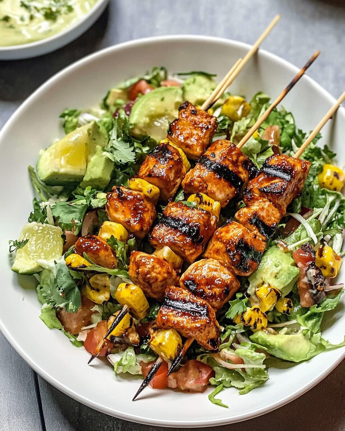 Smoky Grilled Chicken Skewers with Fresh Herb Salad Recipe