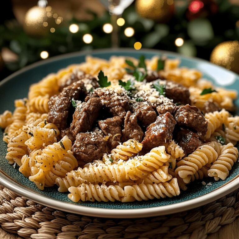 Tangy Beef And Rotini In Garlic Parmesan Sauce Recipe