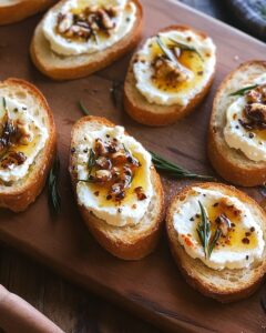 Sweet and Spicy Whipped Feta Crostini Recipe