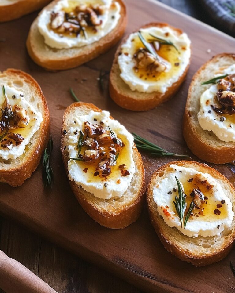 Sweet and Spicy Whipped Feta Crostini Recipe